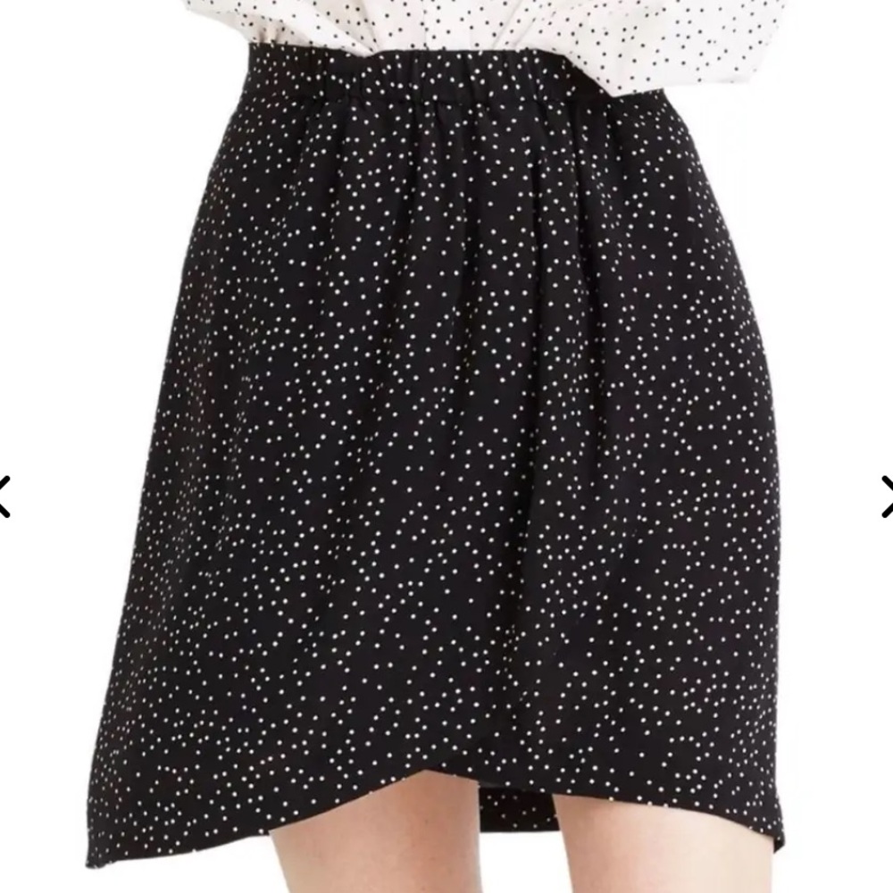 Madewell 100% Silk Polka Dot Skirt